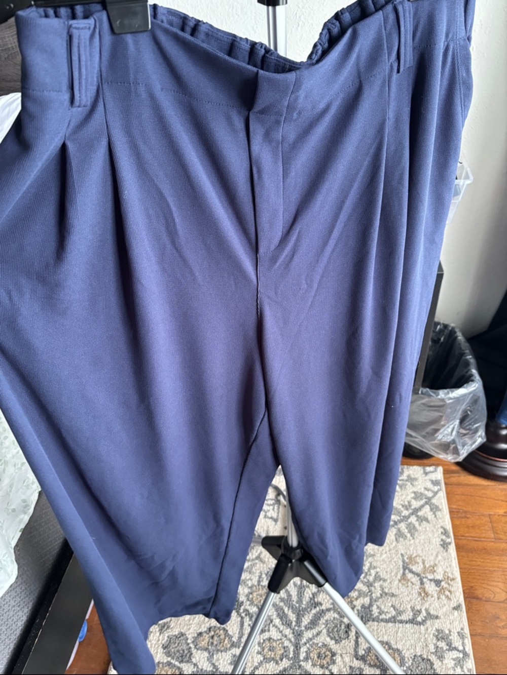 HALARA Navy Wide-Leg Trousers